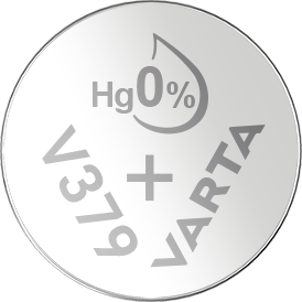 V379/SR63 hopeinen nappiparisto - 1 kpl Toissijaiskuva