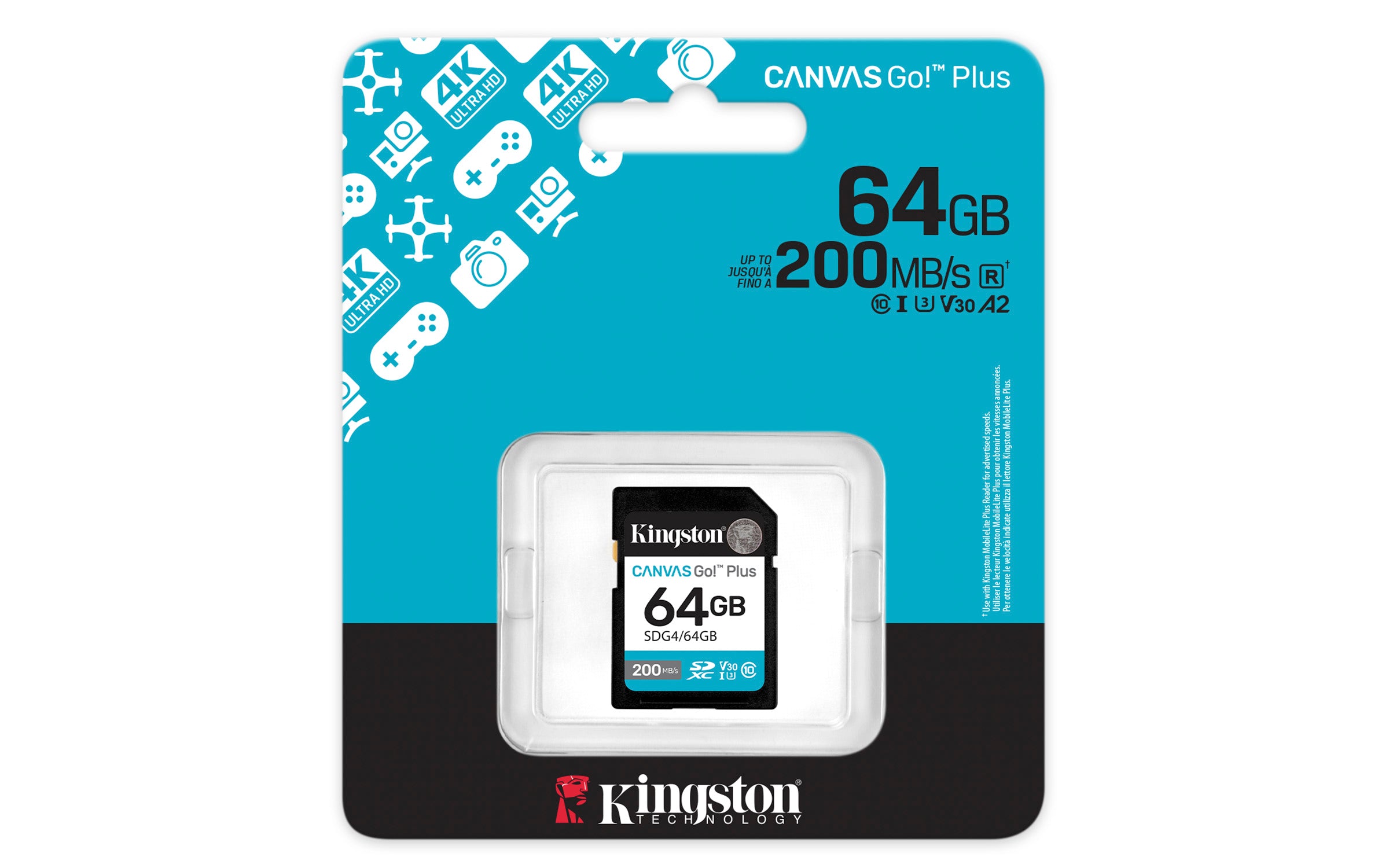 64GB SDXC Canvas Go Plus Gen4 200MB/s C10 UHS-I U3 V30 Toissijaiskuva
