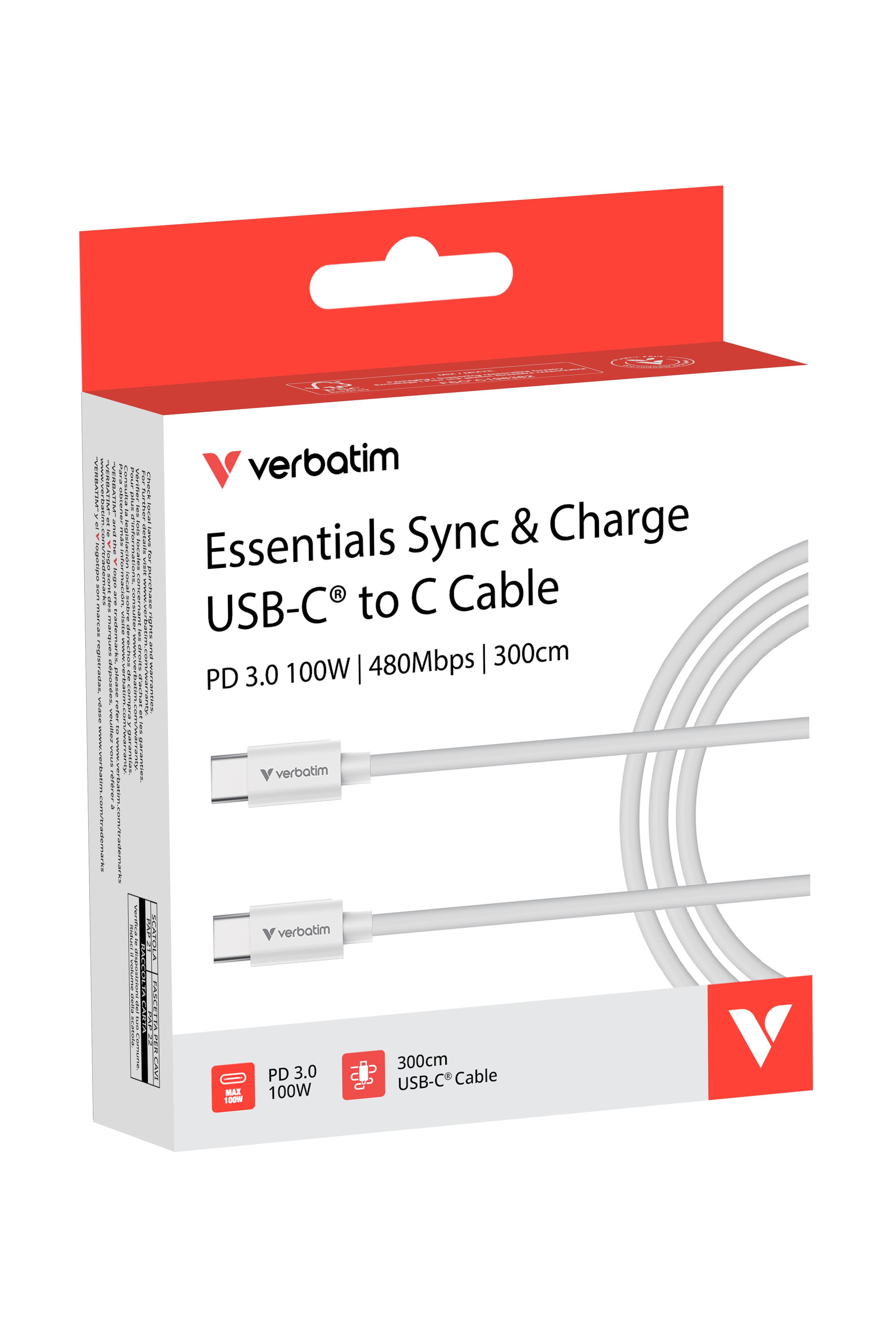Essentials Sync & Charge 3m USB-C to C Cable Toissijaiskuva