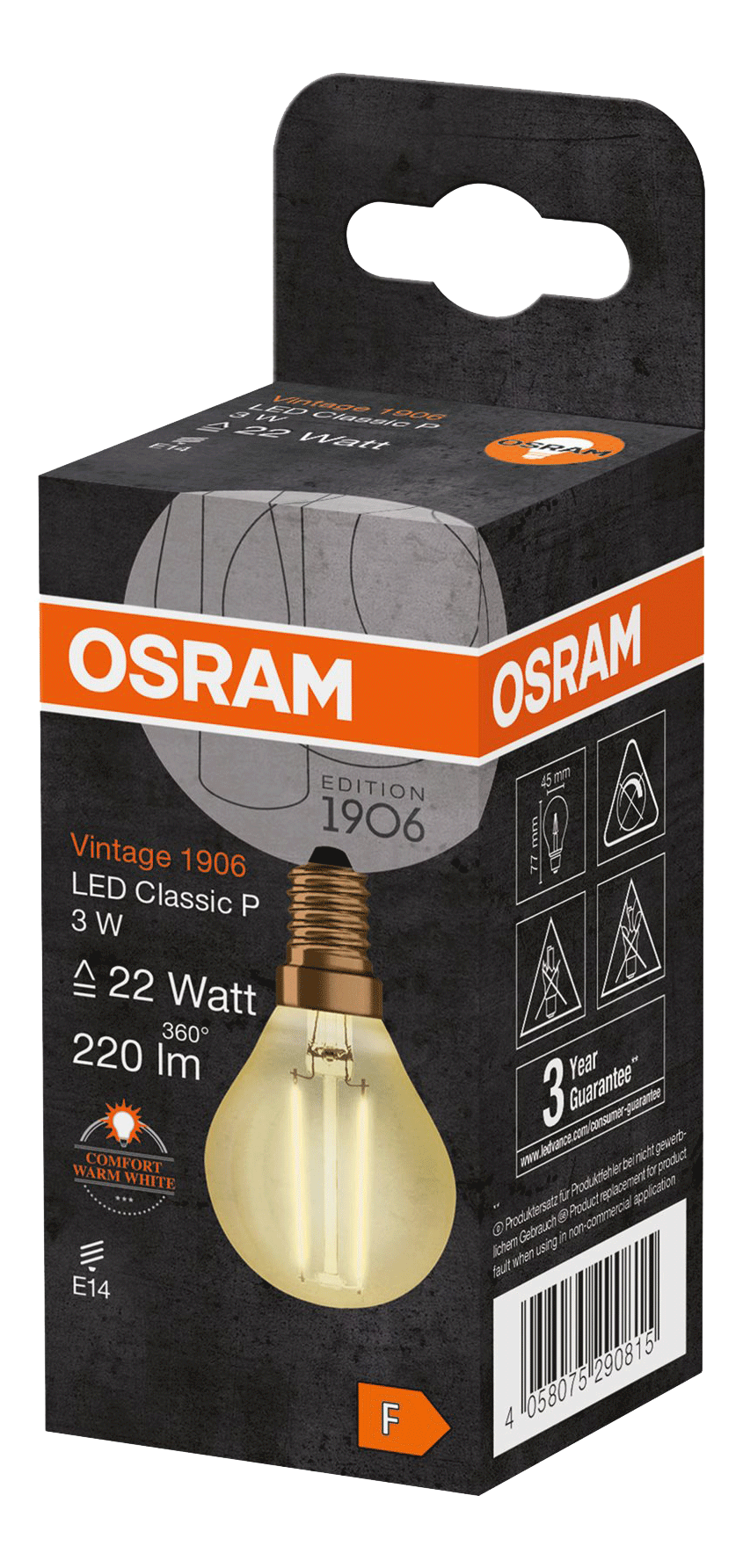 LED 1906, Vintage mini ball, 22W/825 fil Gold, E14 Toissijaiskuva