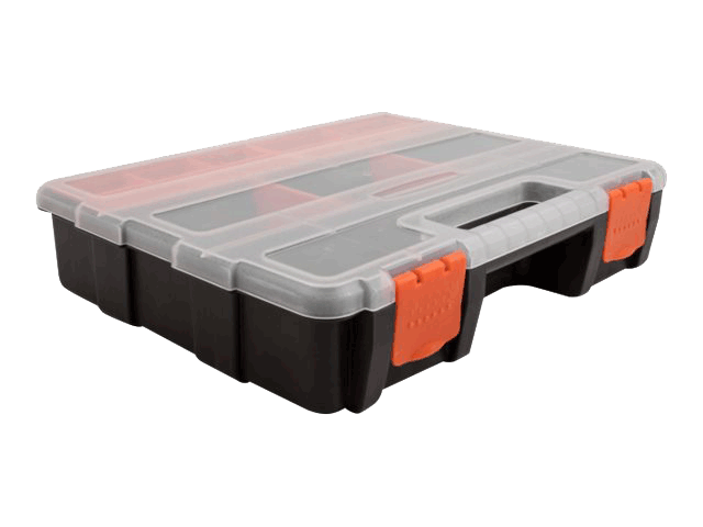 Sorting box with 21 compartments 290 x 220 x 60 mm orange / black Toissijaiskuva