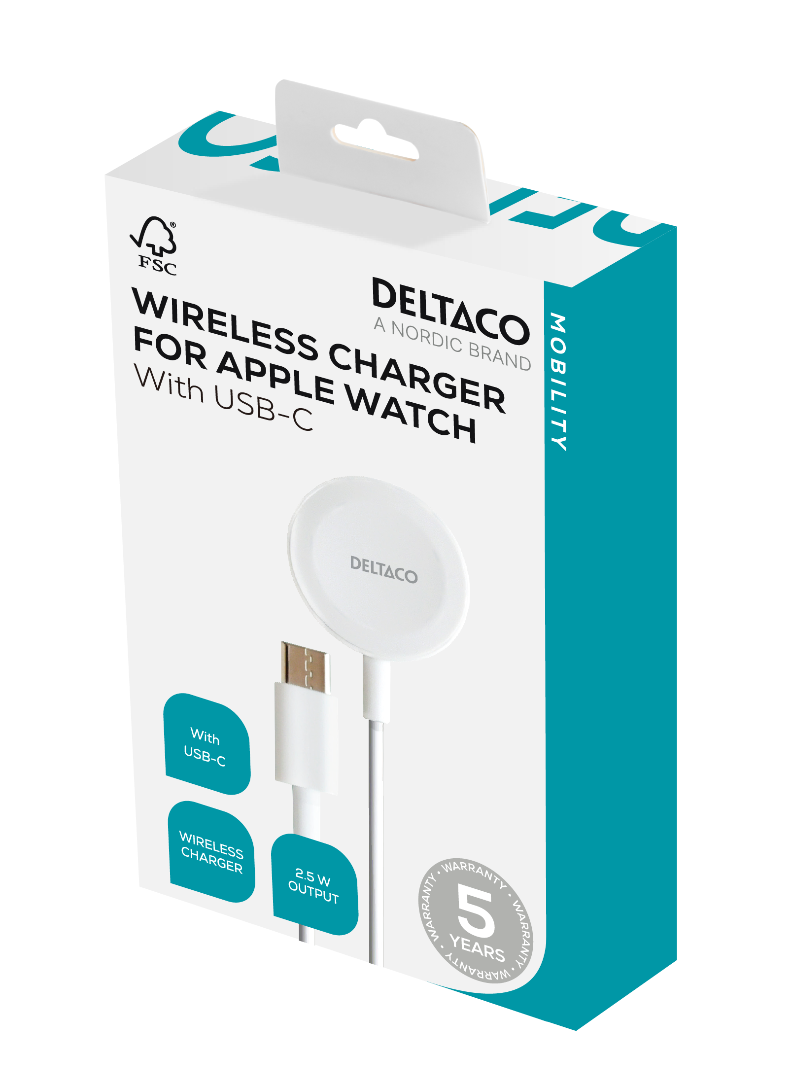 Apple Watch charger, USB-C, 1 m fixed cable Toissijaiskuva