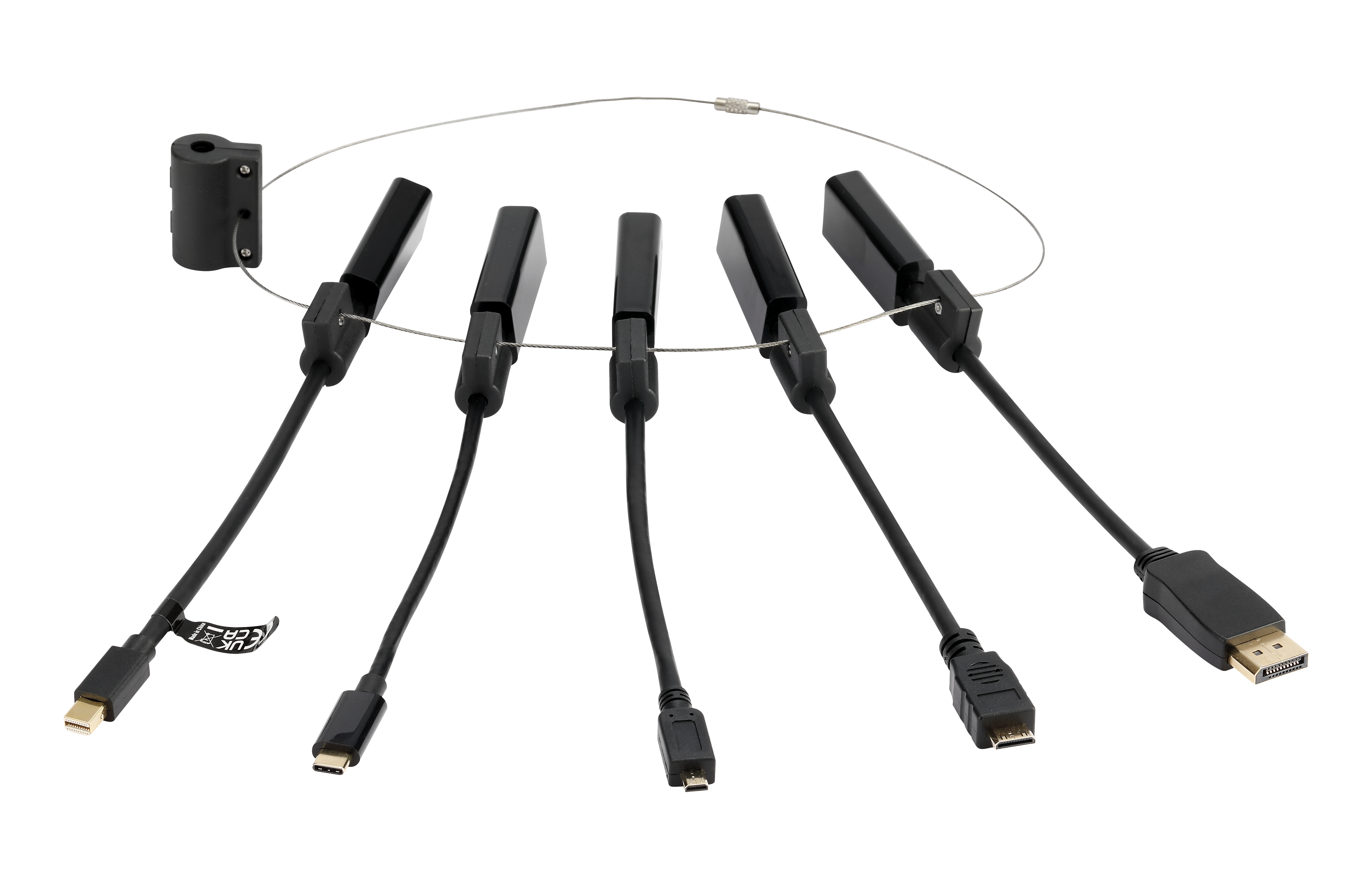 Modulaarinen HDMI-sovitinrengas, USB-C, DP, Mini DP, Mini HDMI ja Micro HDMI, musta Toissijaiskuva