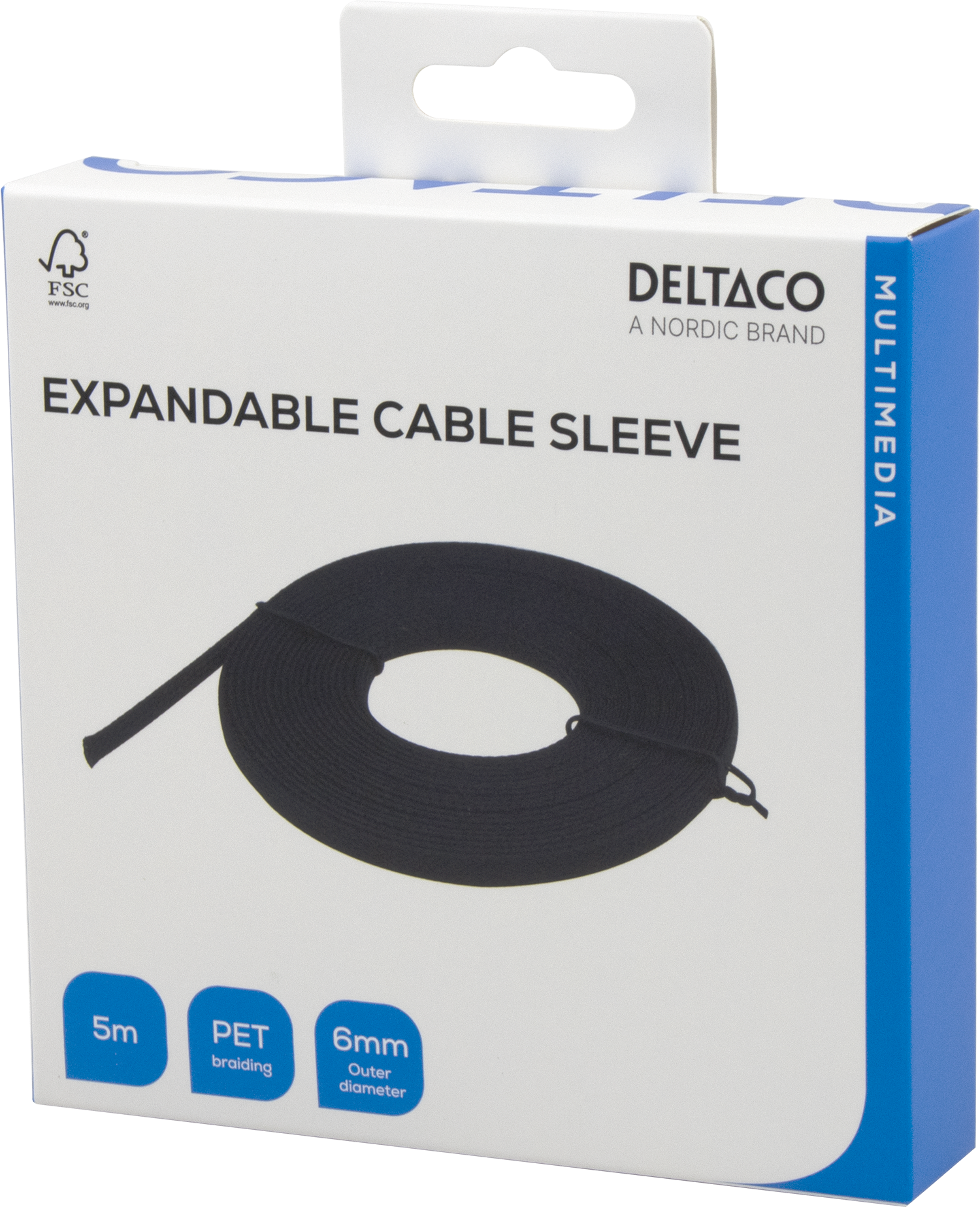 Nylon net cable tube OD6.0 mm, 5 m, black Toissijaiskuva