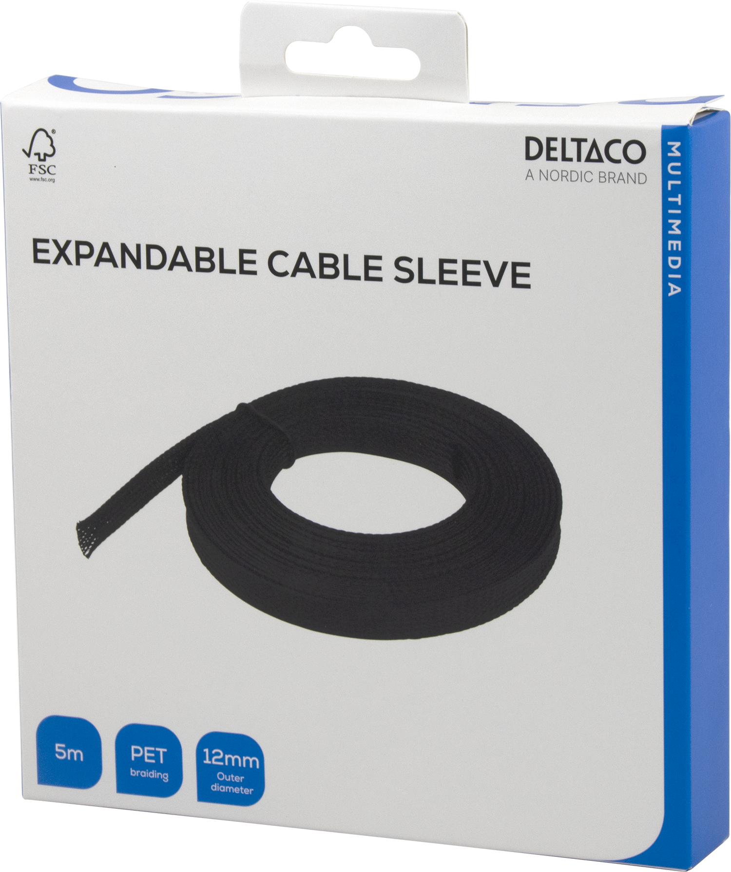 Nylon net cable tube OD12 mm, 5 m, black Toissijaiskuva