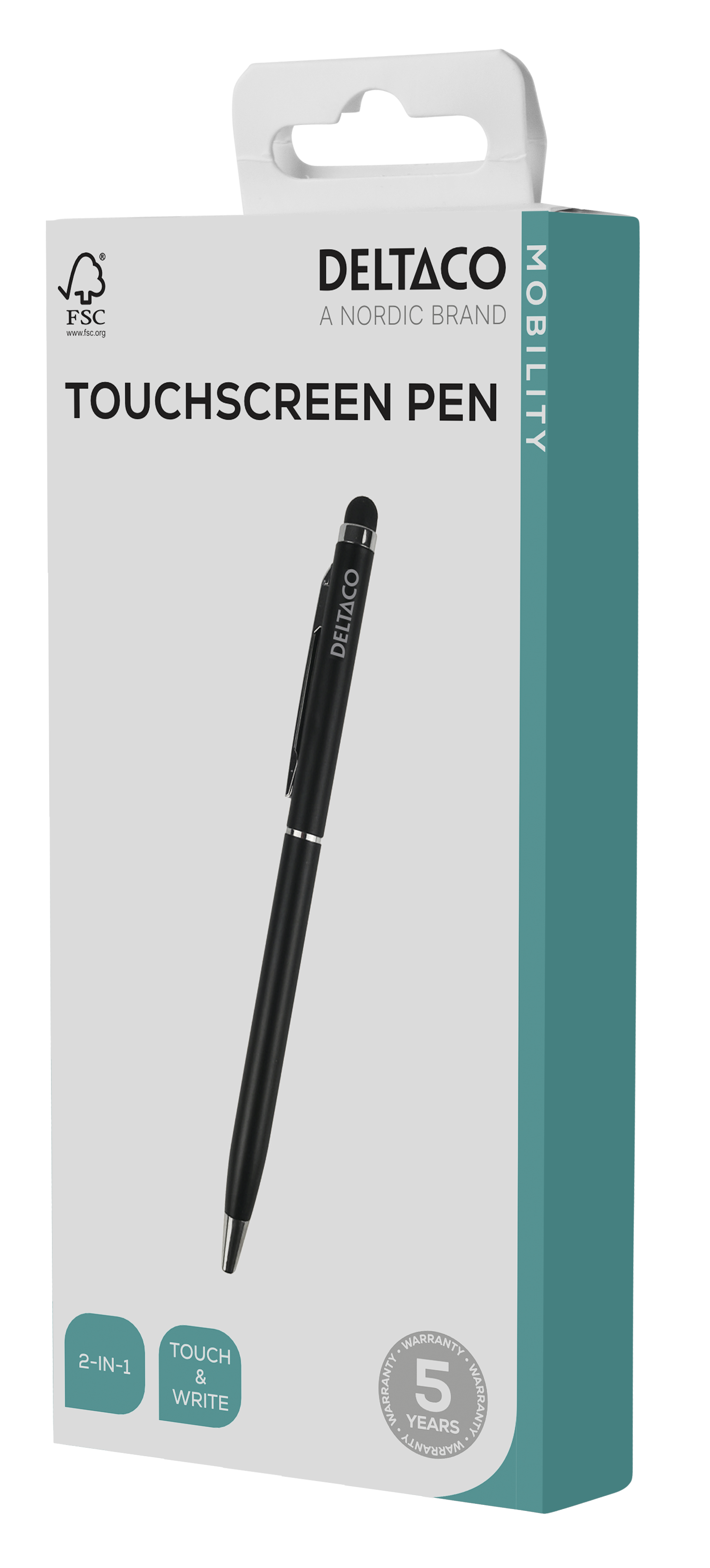 2-in-1 pen, write with ink and use for touch screens, black Toissijaiskuva