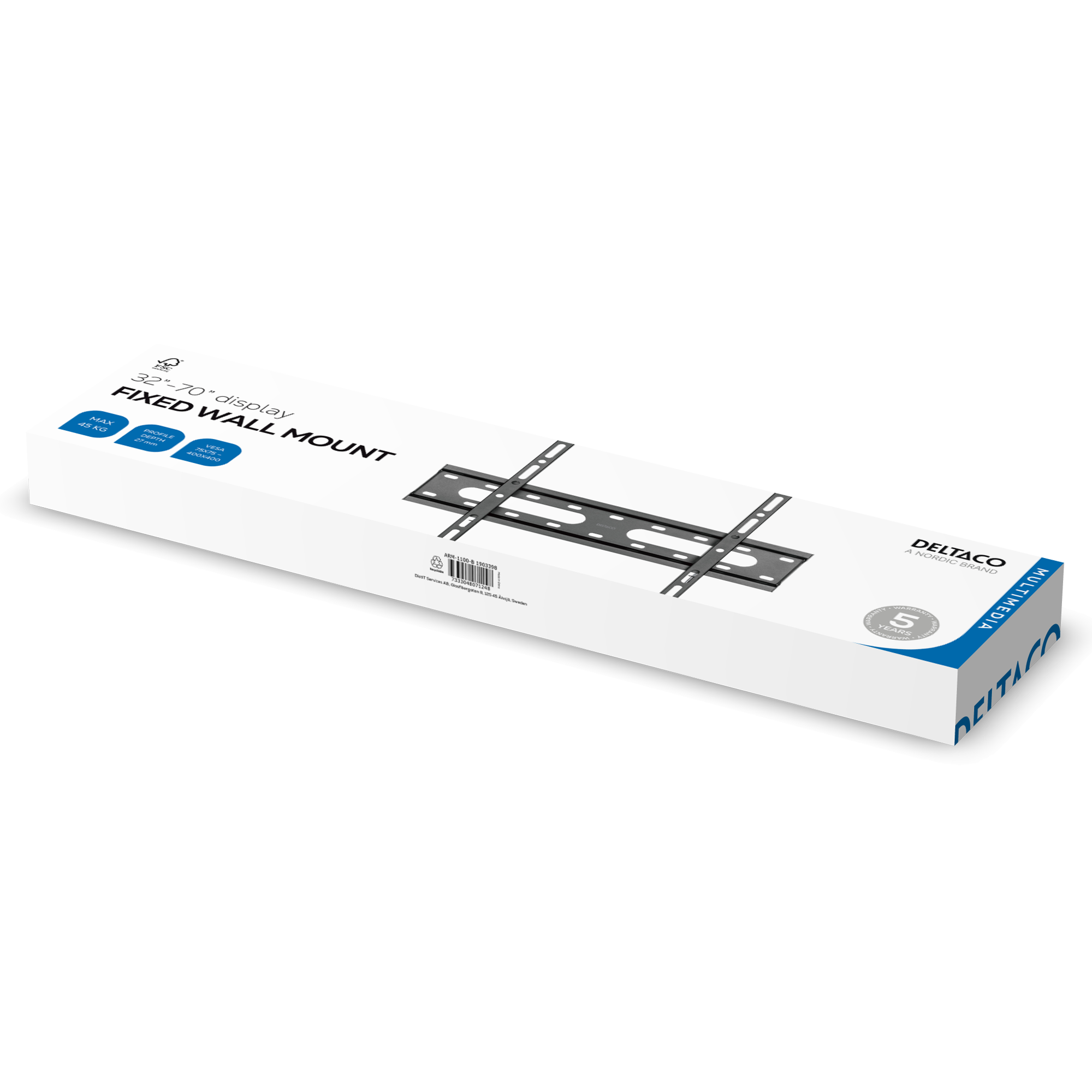 Wall mount, fixed, 32-70 ", 45 kg, black Toissijaiskuva