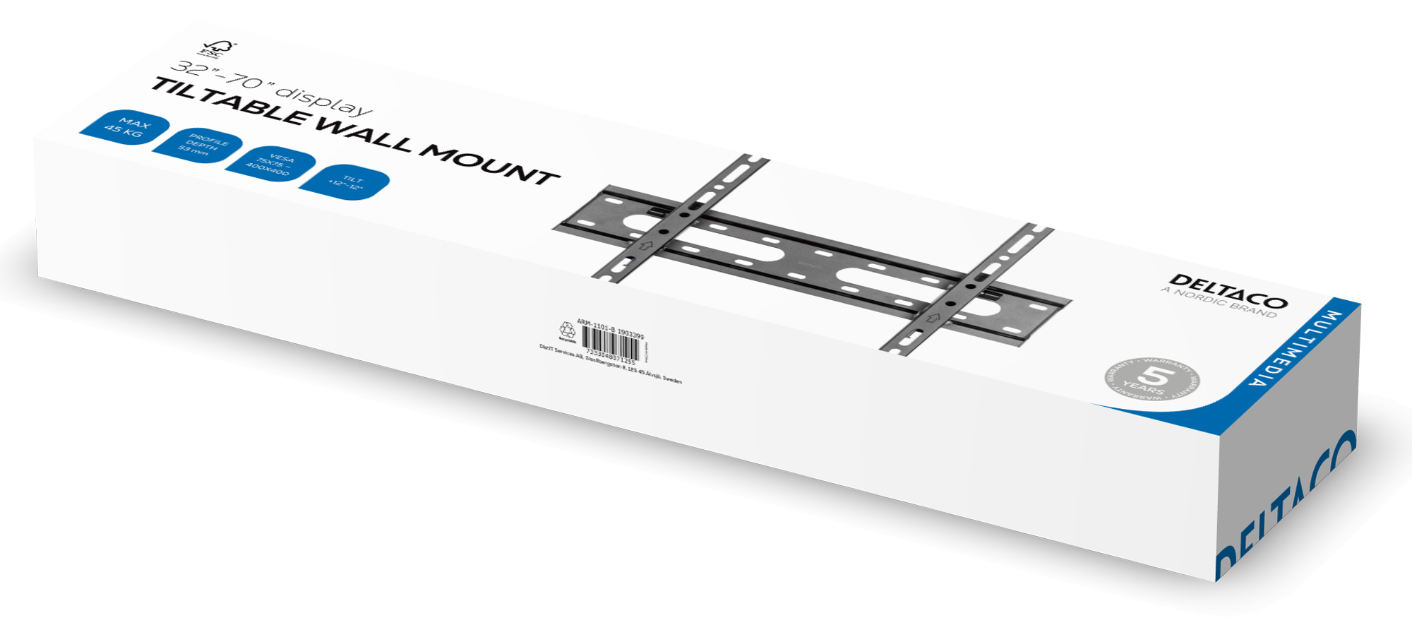 Wall mount, tilt, 32-70 ", 45 kg, black Toissijaiskuva