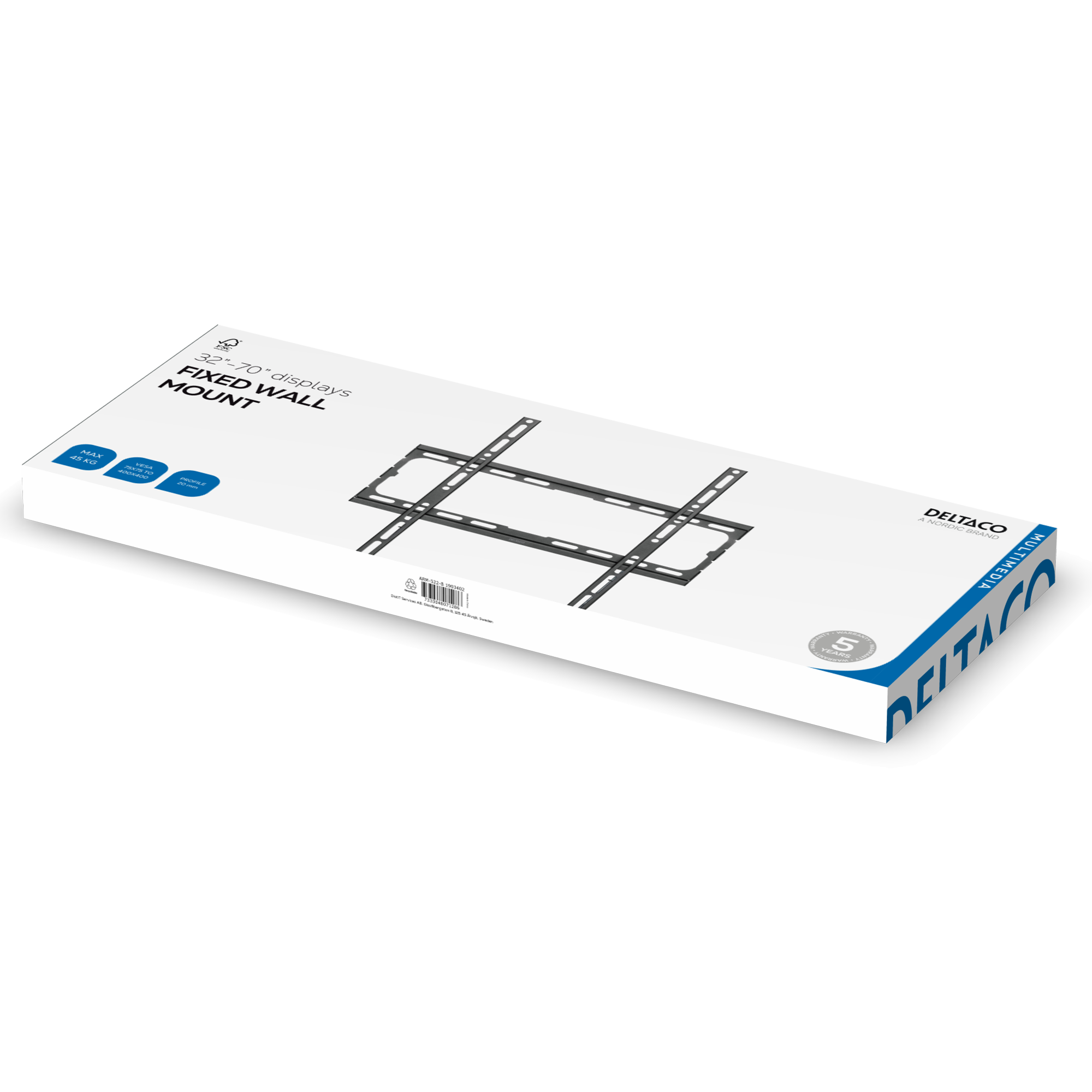 Wall mount, fixed, 32-70", 45kg, black Toissijaiskuva