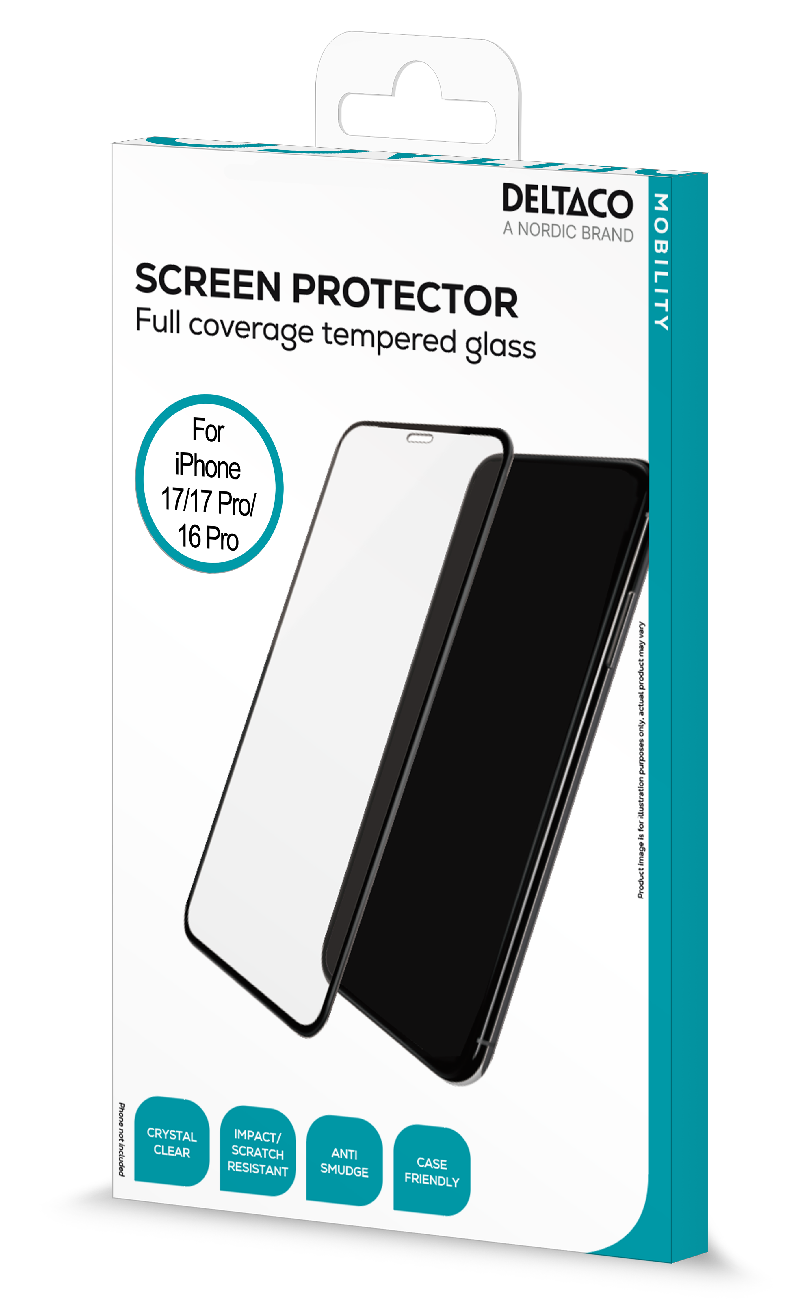 Screen protector for iPhone 16 Pro/17/17 Pro, full-fit silicate glass Toissijaiskuva