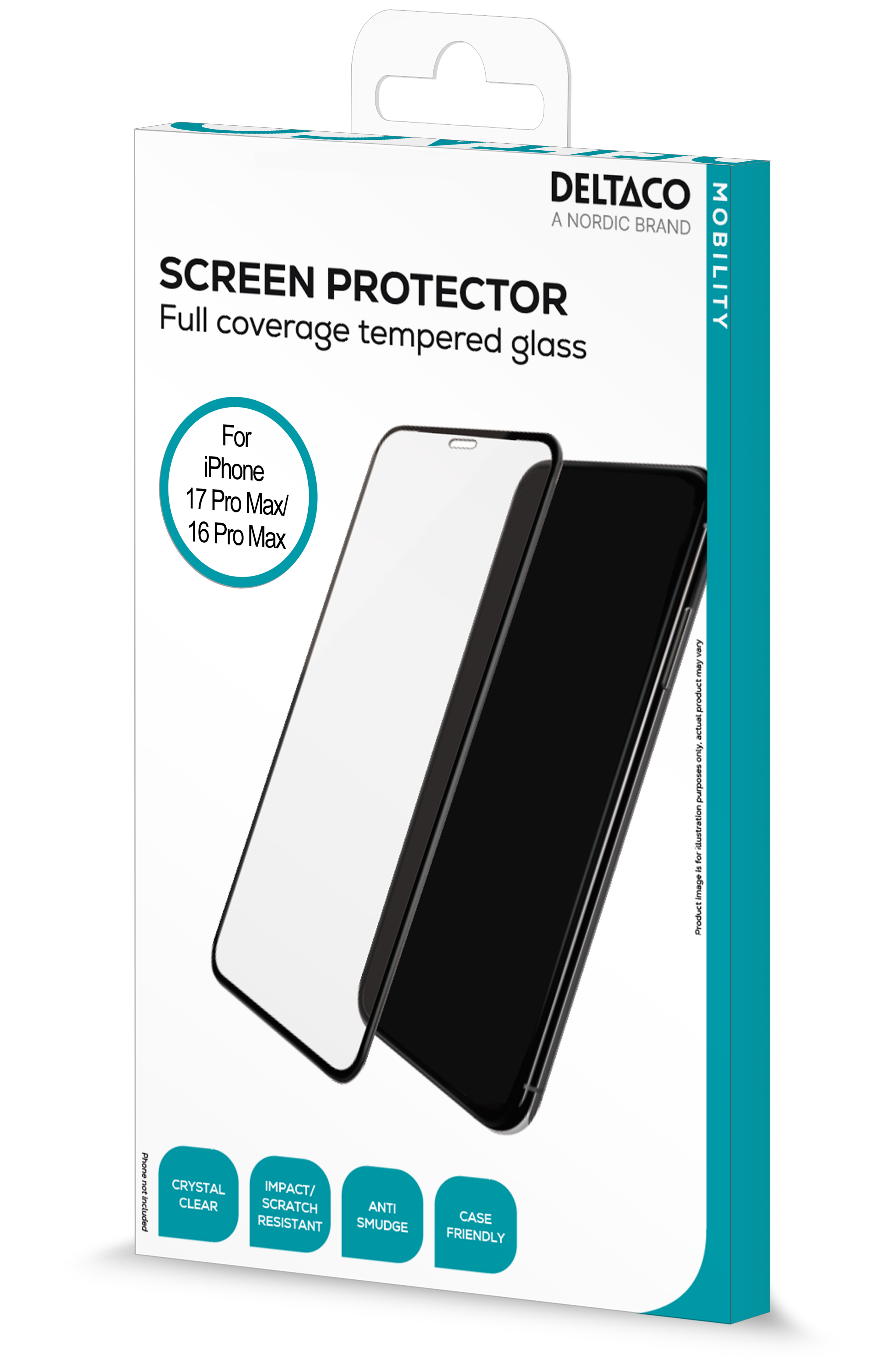 Screen protector for iPhone 16 Pro Max/17 Pro Max, full-fit silicate glass Toissijaiskuva