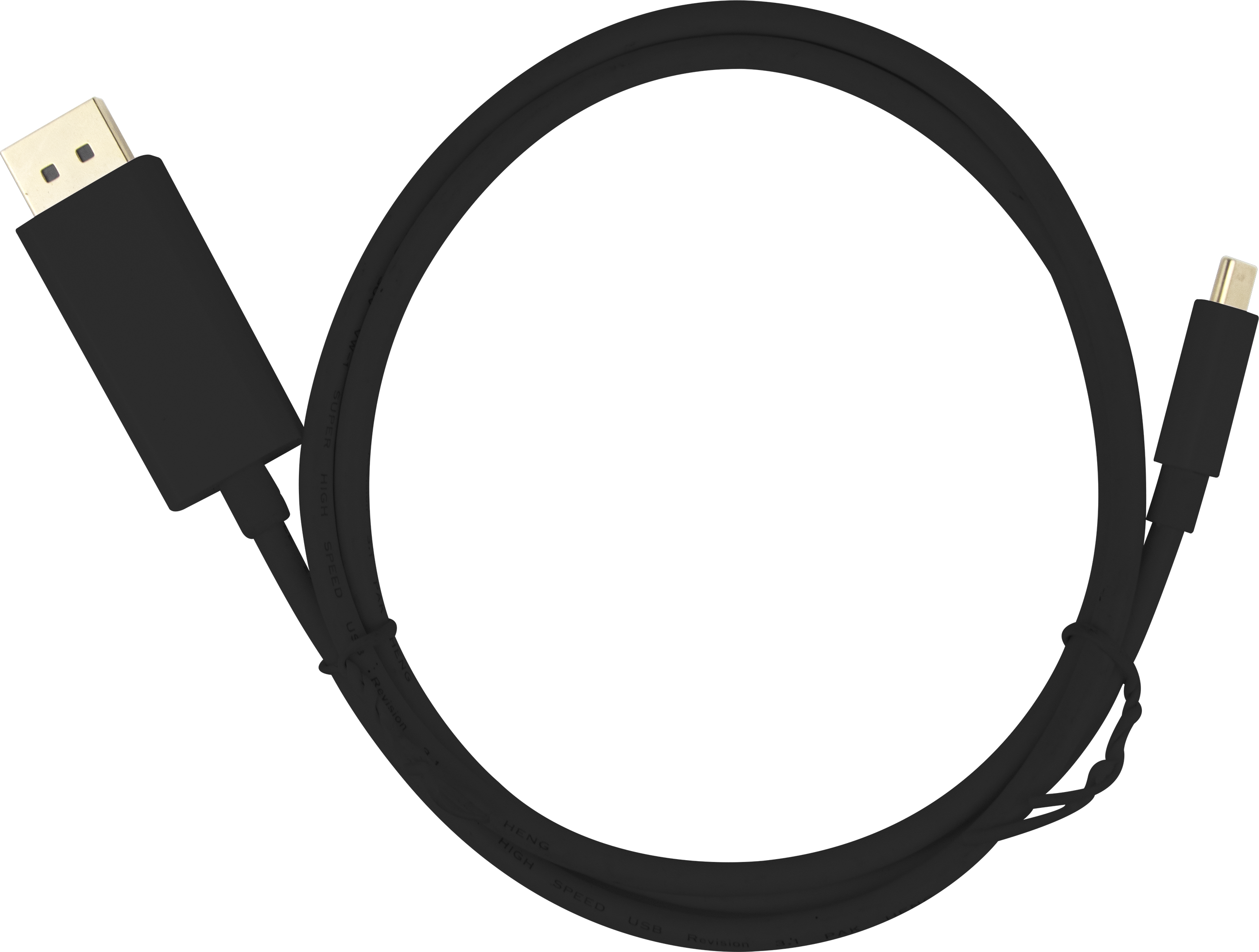 USB-C - DisplayPort cable, 4K UHD, gold plated, 0.5m, black Toissijaiskuva