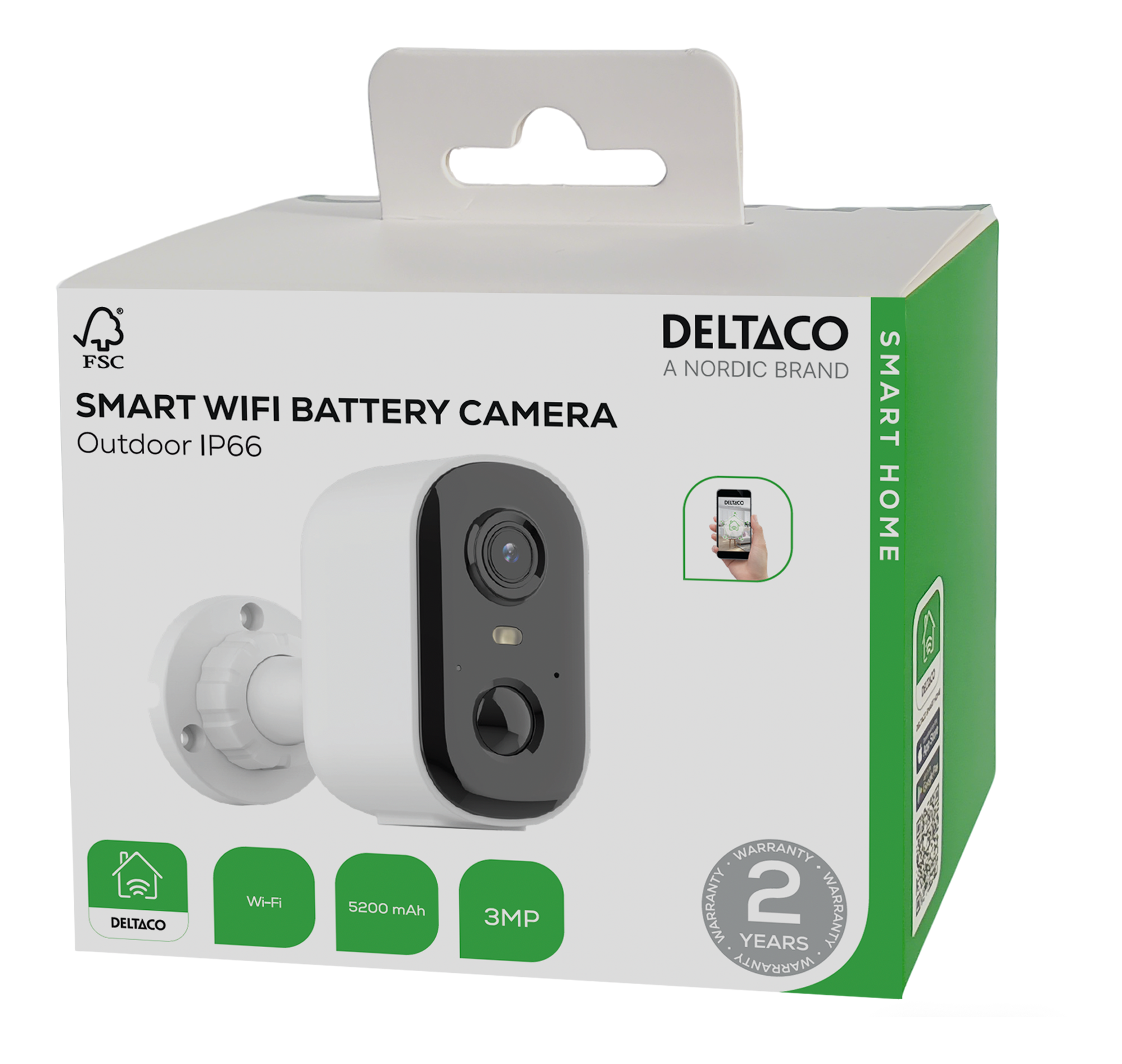 SMART HOME Battery powered WiFi camera  outdoor use IP66 3MP Toissijaiskuva