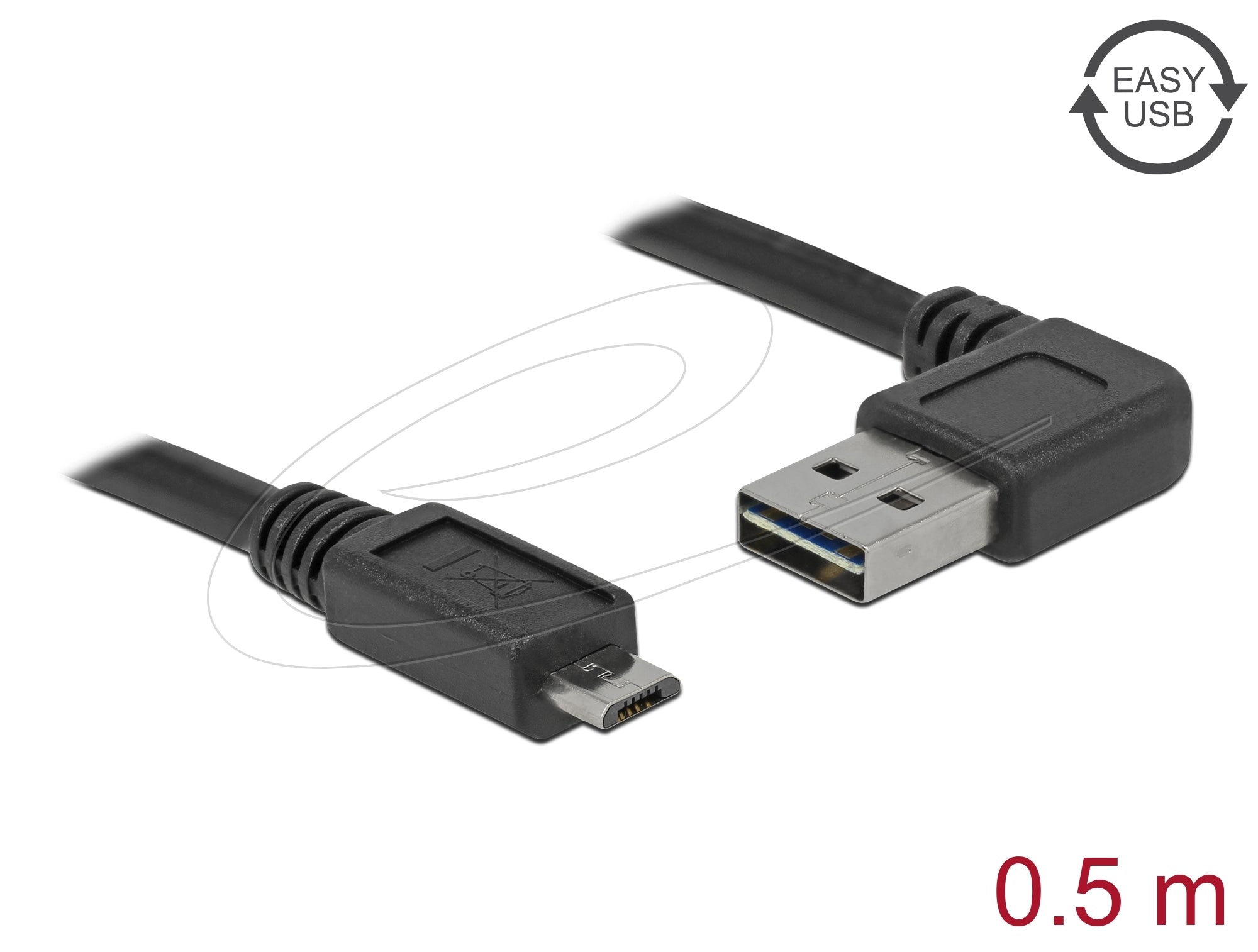 Cable EASY-USB 2.0 Type-A male angled left / right > USB 2.0 Type Micro-B male 0,5 m Toissijaiskuva