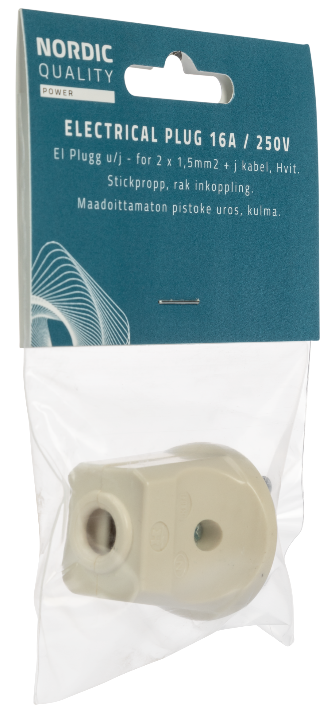 Maadoittamaton pistoke uros, suora Toissijaiskuva