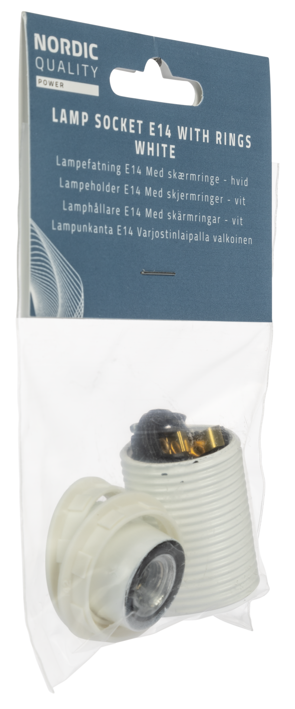 Lampunpidin E14 varjostinrenkaineen, valkoinen Toissijaiskuva