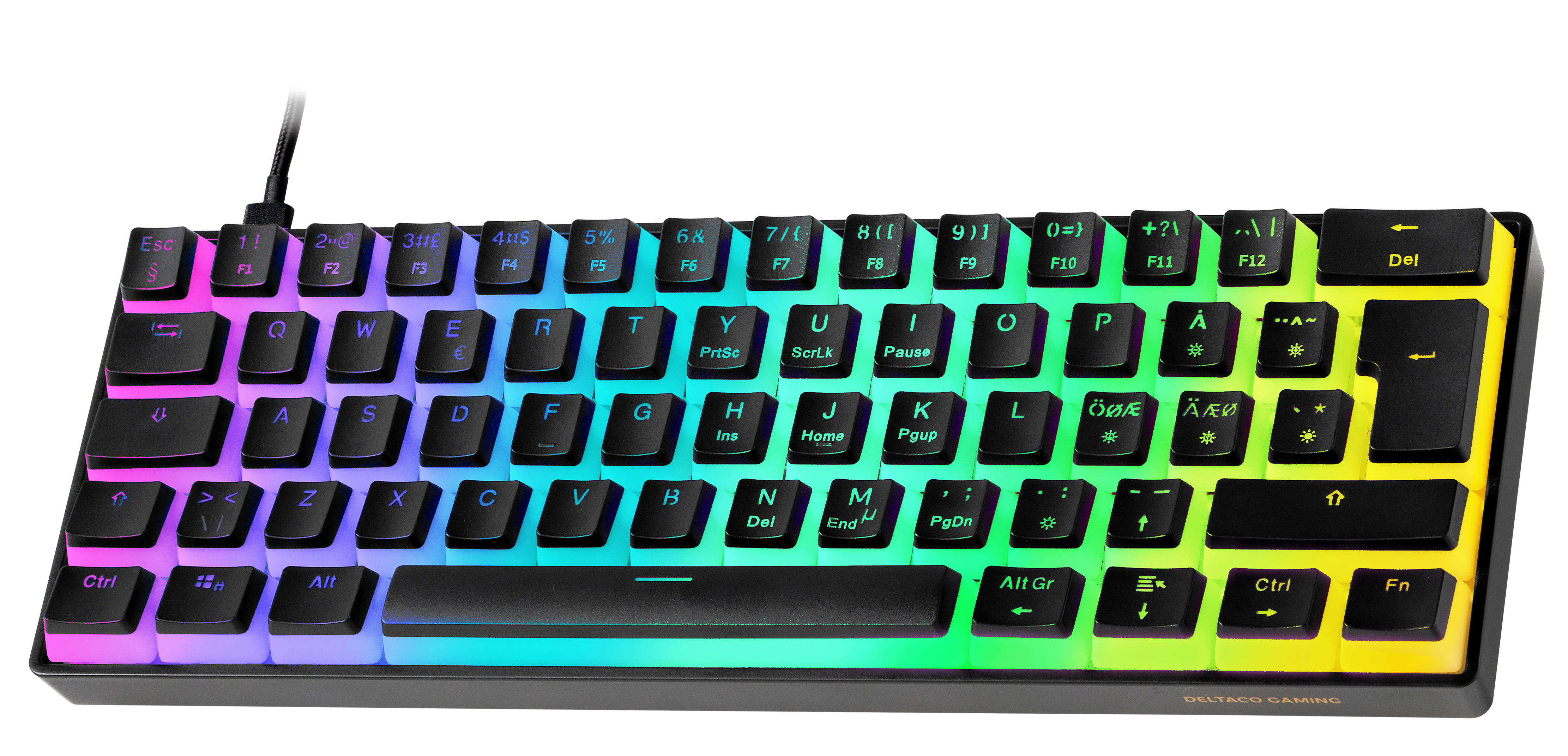 DK475 Mechanical Keyboard, Hot-Swap, Double-Shot PBT Pudding Keycaps, 60% layout Toissijaiskuva