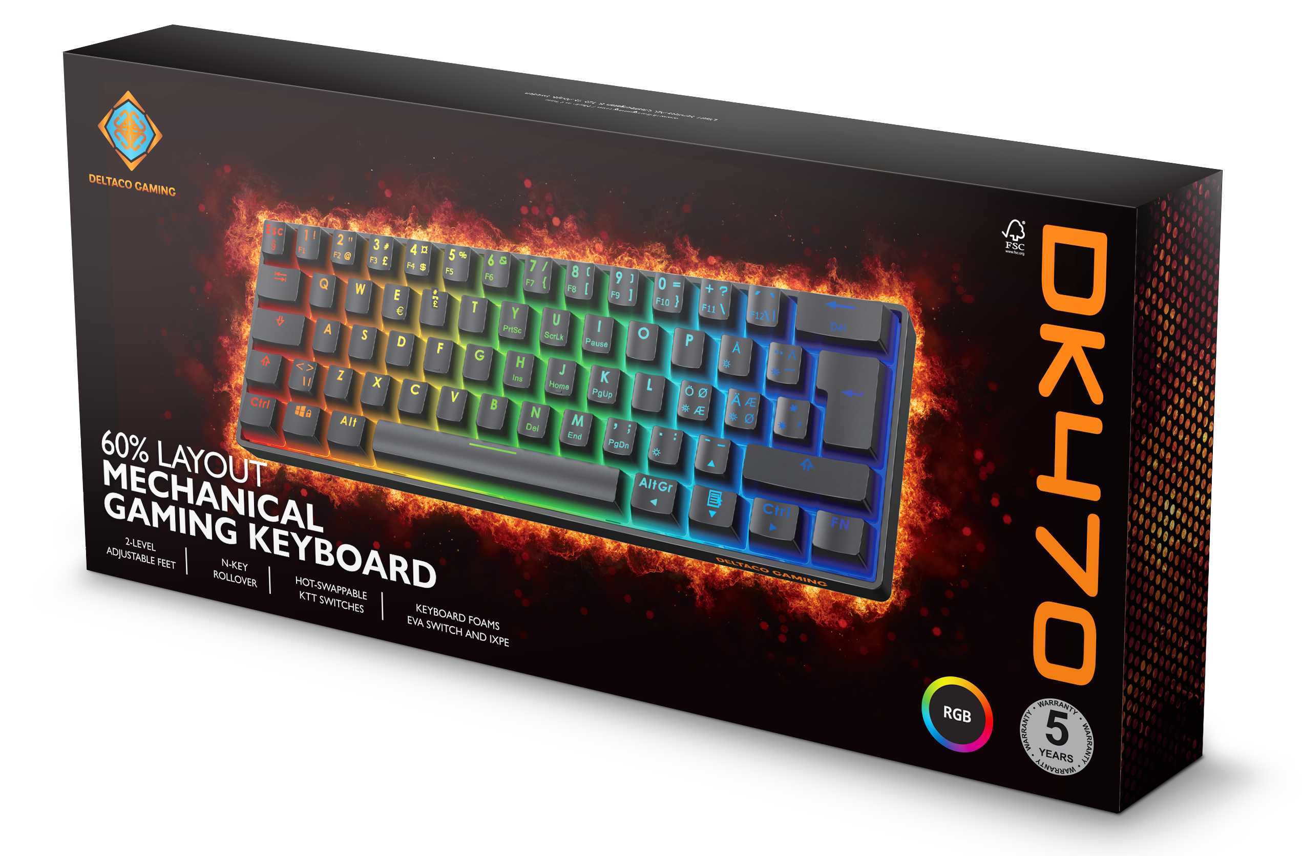 DK470 60% mekaaninen näppäimistö, hot-swap Gateron-kytkimet Toissijaiskuva