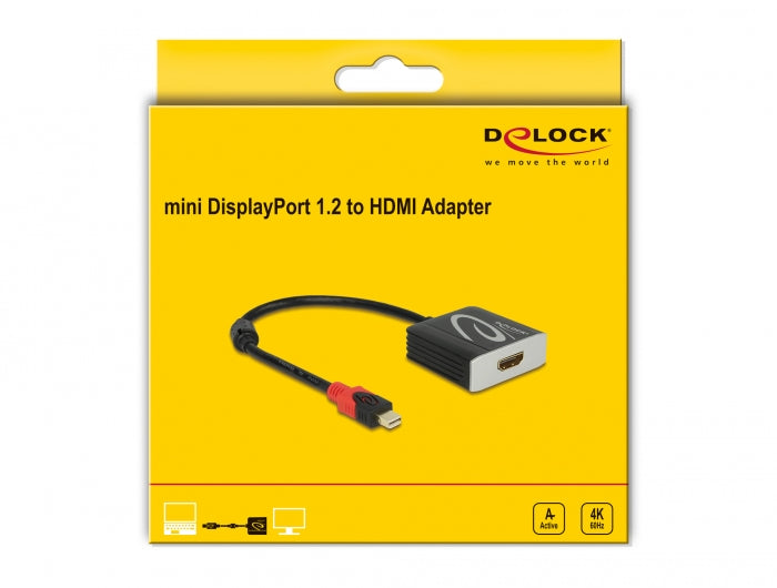 Mini DisplayPort to HDMI-adapter, active, 4K in 60Hz, black Toissijaiskuva