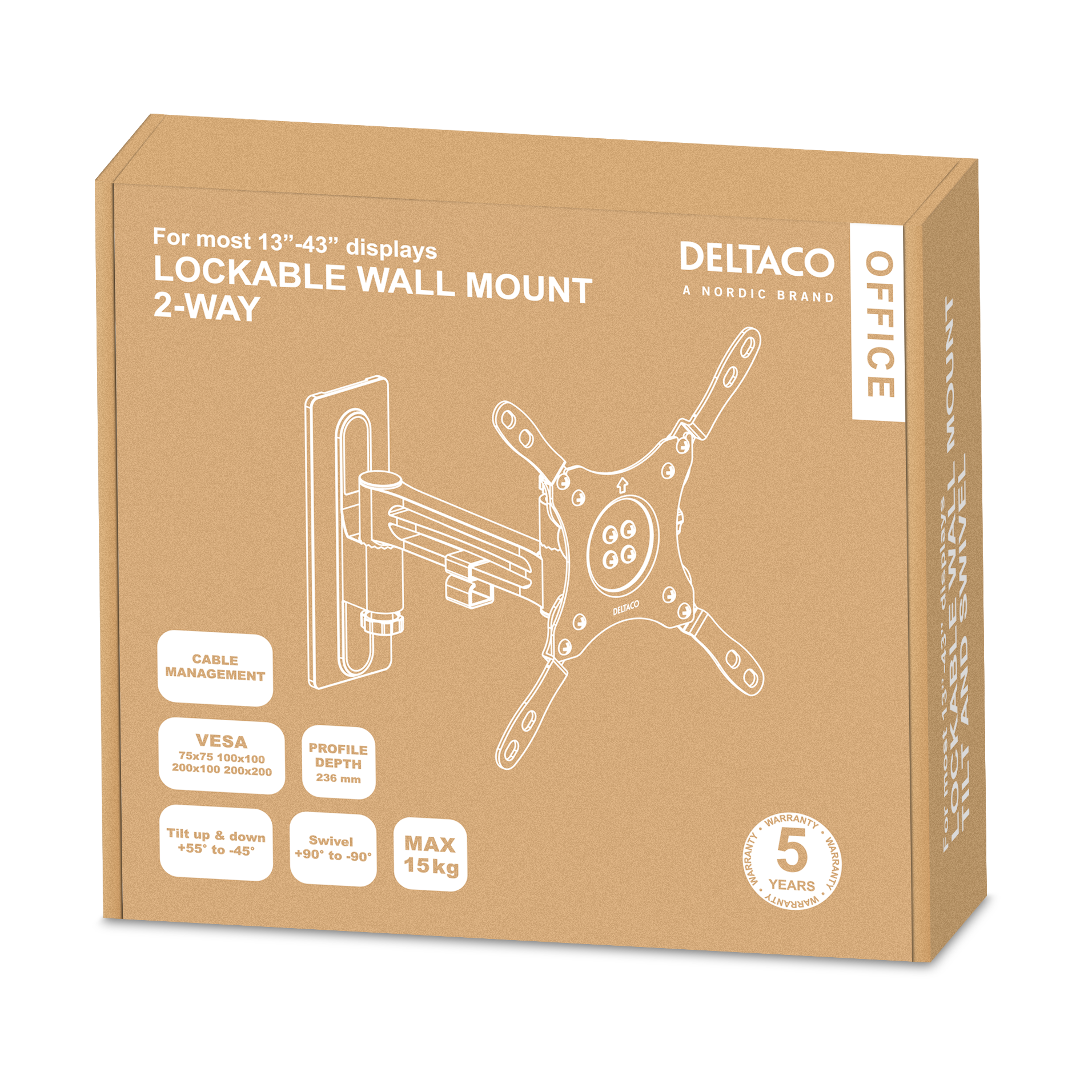 OFFICE  wall mount RVs/motorhomes swivel tilt  13"-43" Toissijaiskuva