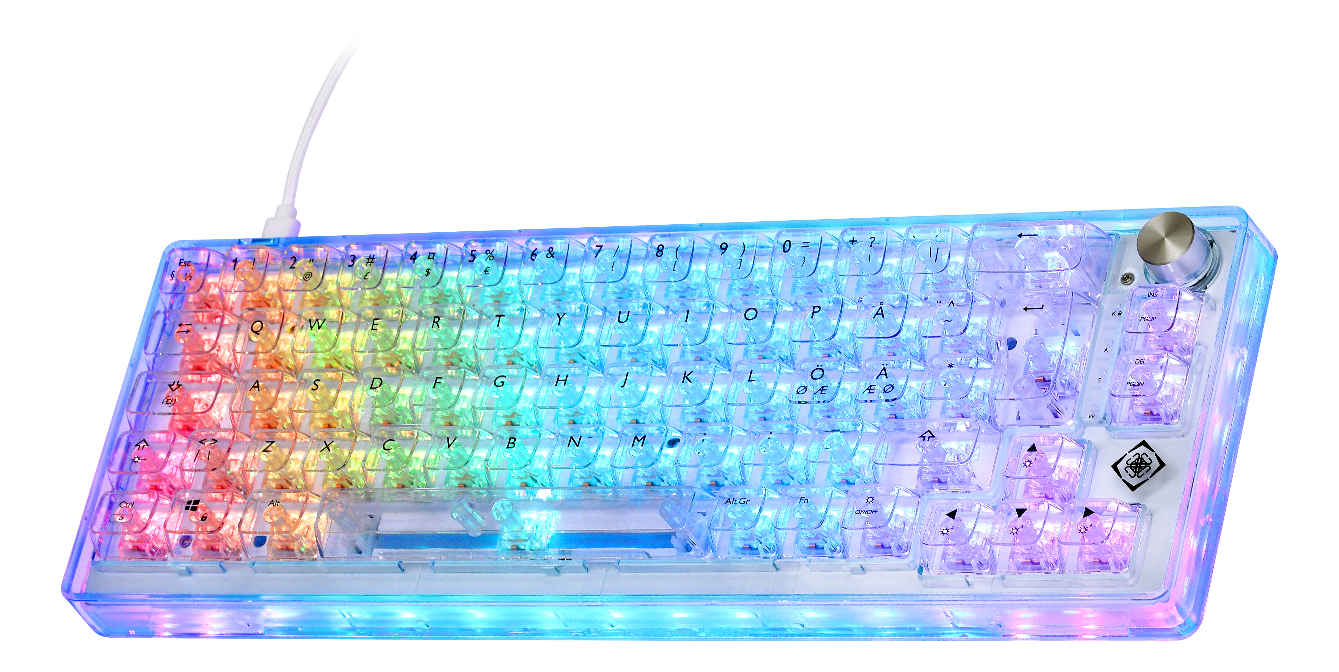 DK460 Mechanical 65% keyboard, Nordic Layout, transparent/RGB Toissijaiskuva