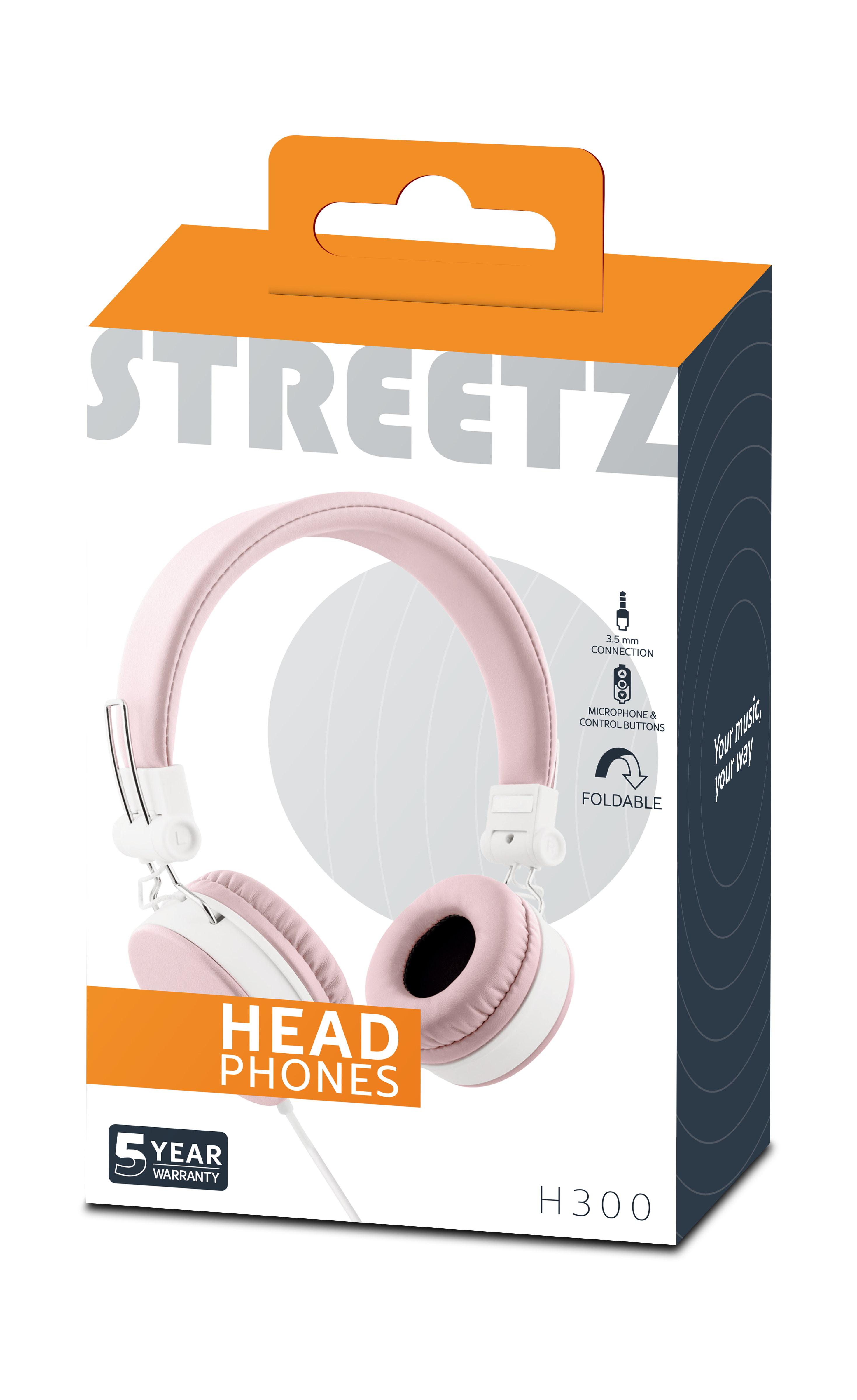 Kuulokemikrofoni, kokoon taittuva, 3,5mm, vaaleanpunainen Toissijaiskuva