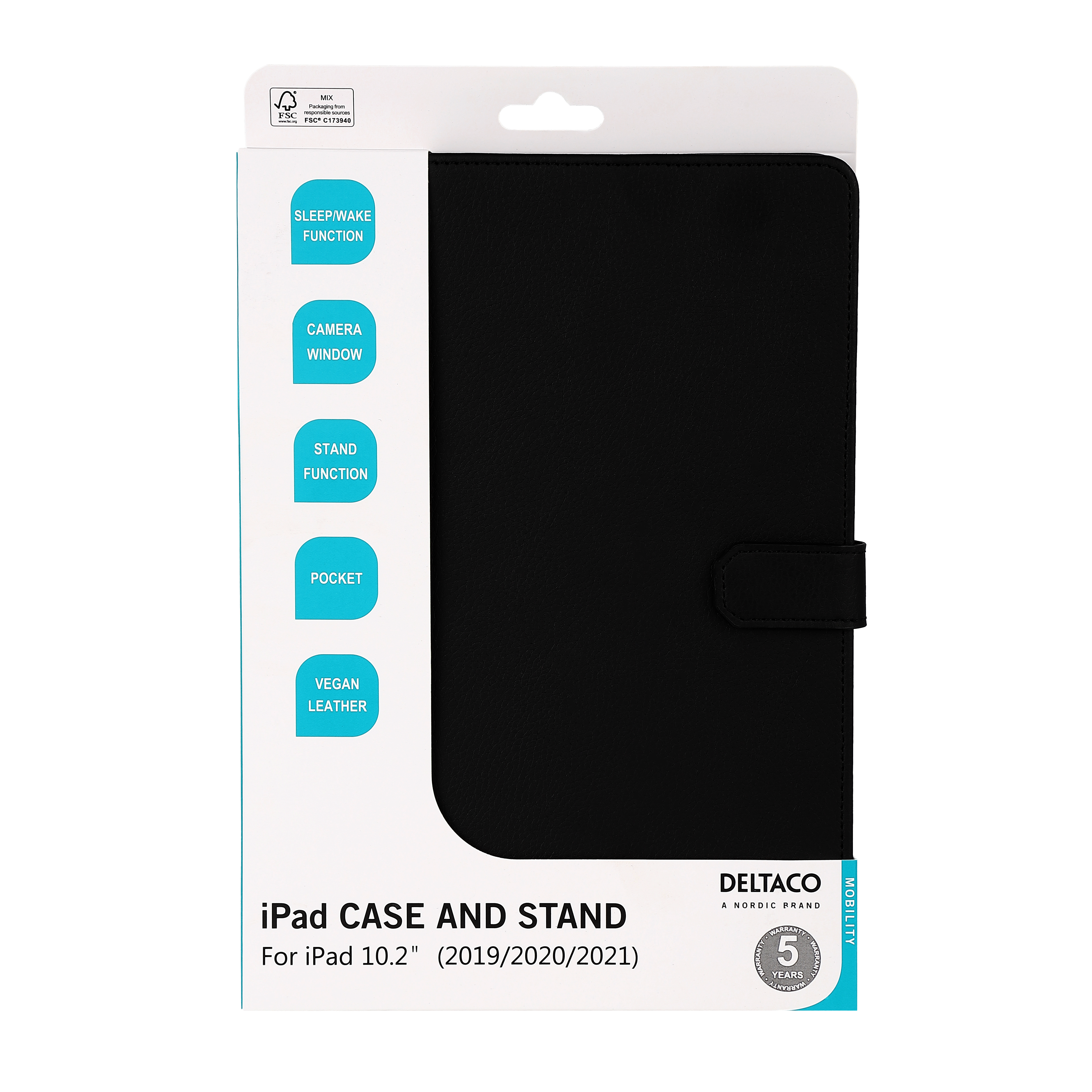 Suojakotelo 10,2" iPadille (2020/2021), vegaanista nahkaa Toissijaiskuva