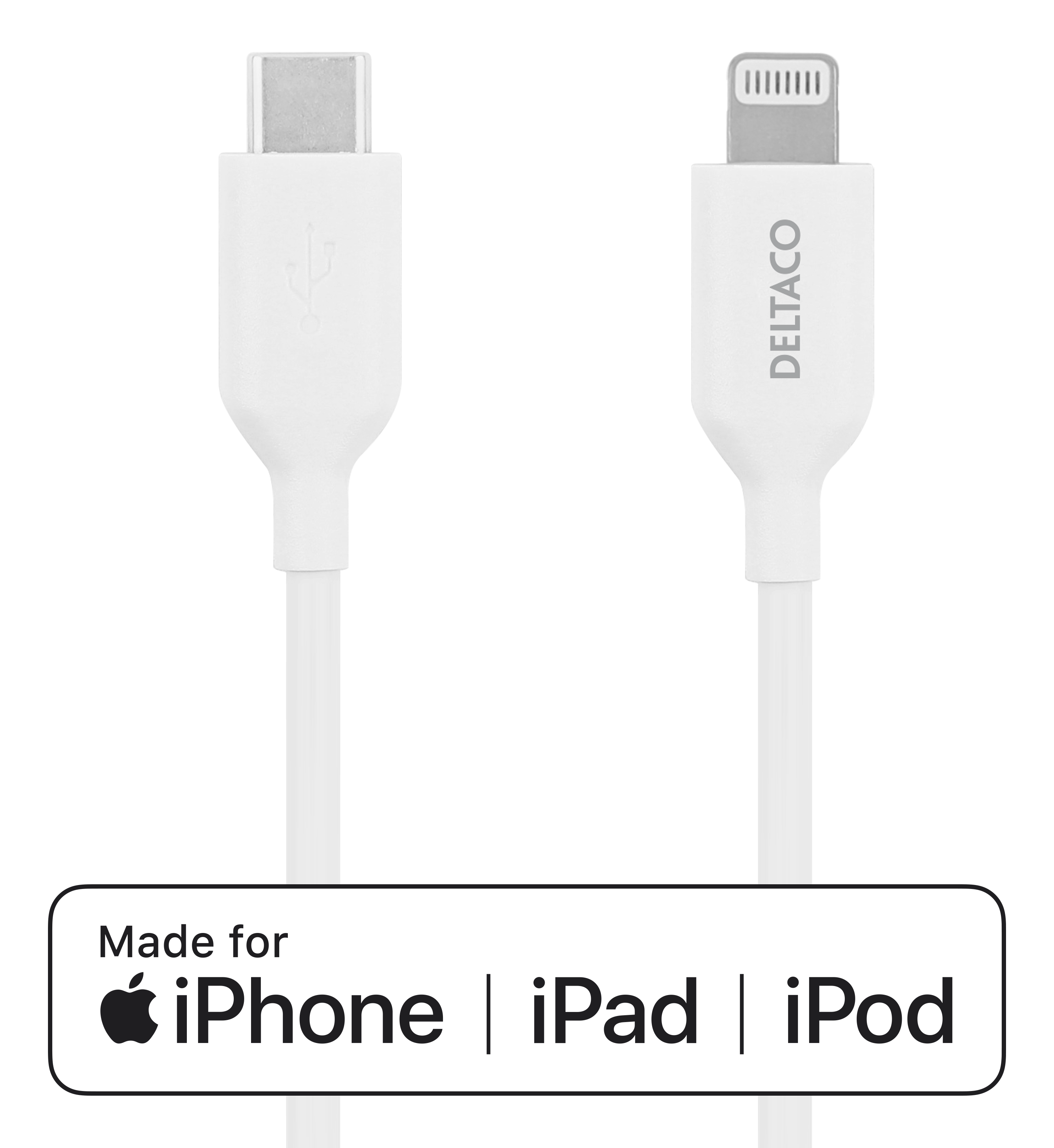 USB-C- lightning cable, 2m, white Toissijaiskuva