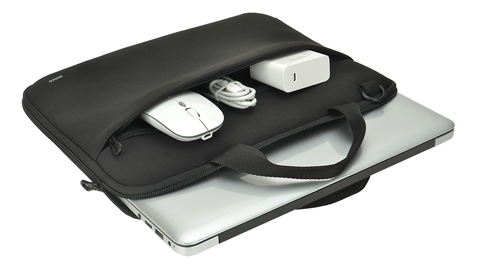 Neoprene Laptop Sleeve 11,6-12" handles, shoulder strap, black Toissijaiskuva