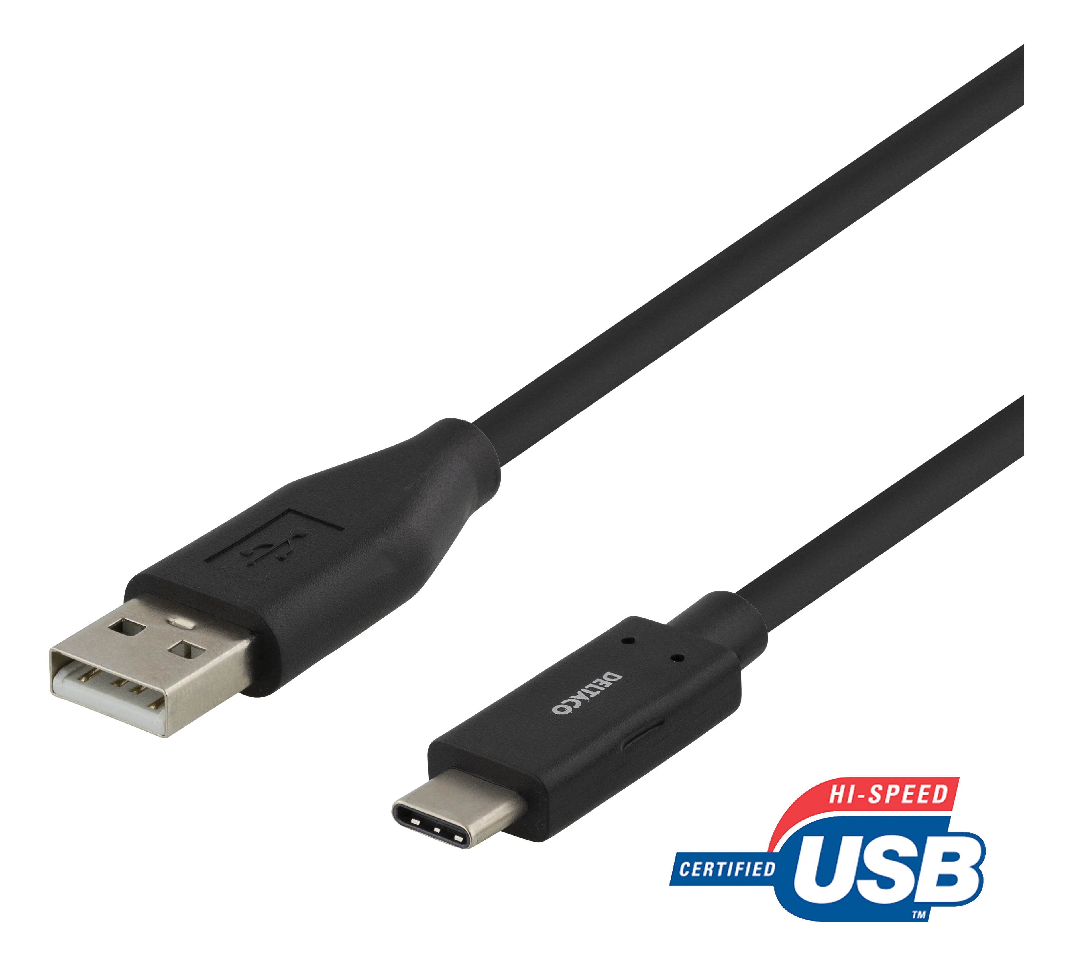 USB 2.0 -kaapeli, Type A - Type C uros, 0,25m, musta Toissijaiskuva