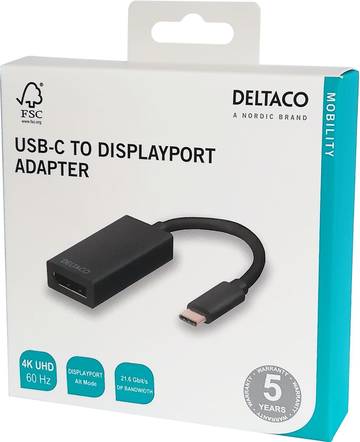 Sovitin USB 3.1 - DisplayPort, USB Type C - DP naaras, musta Toissijaiskuva