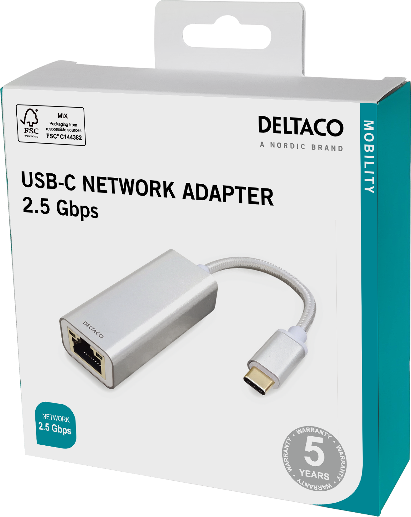 USB-C network adaptor 2,5G, aluminium Toissijaiskuva