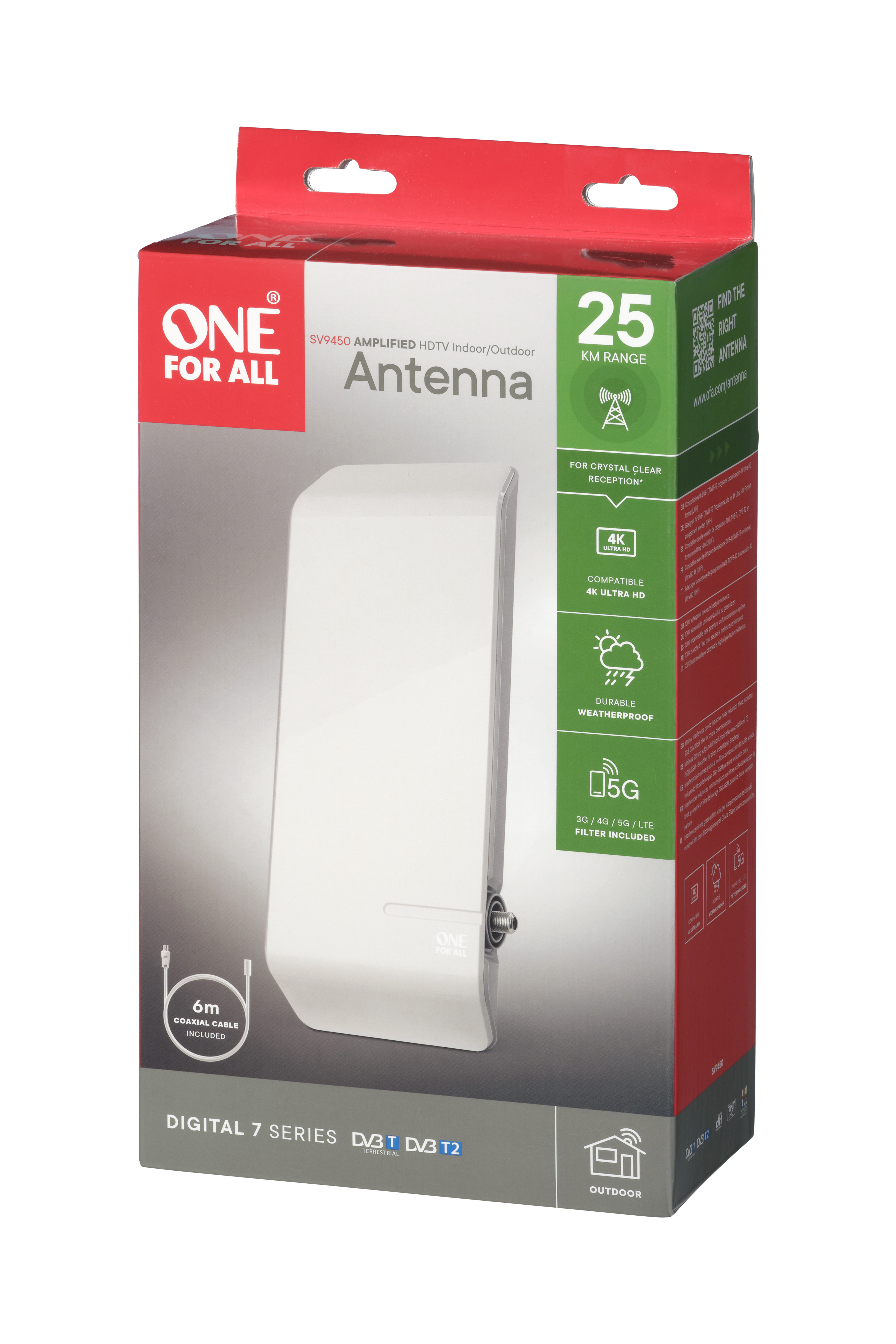 SV 9450 Ulkoantenni 4K UHD VHF/UHF aktiivinen 44db 5G Toissijaiskuva